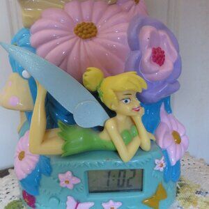 Vintage Disney Tinkerbell Projection Clock Working (93V)